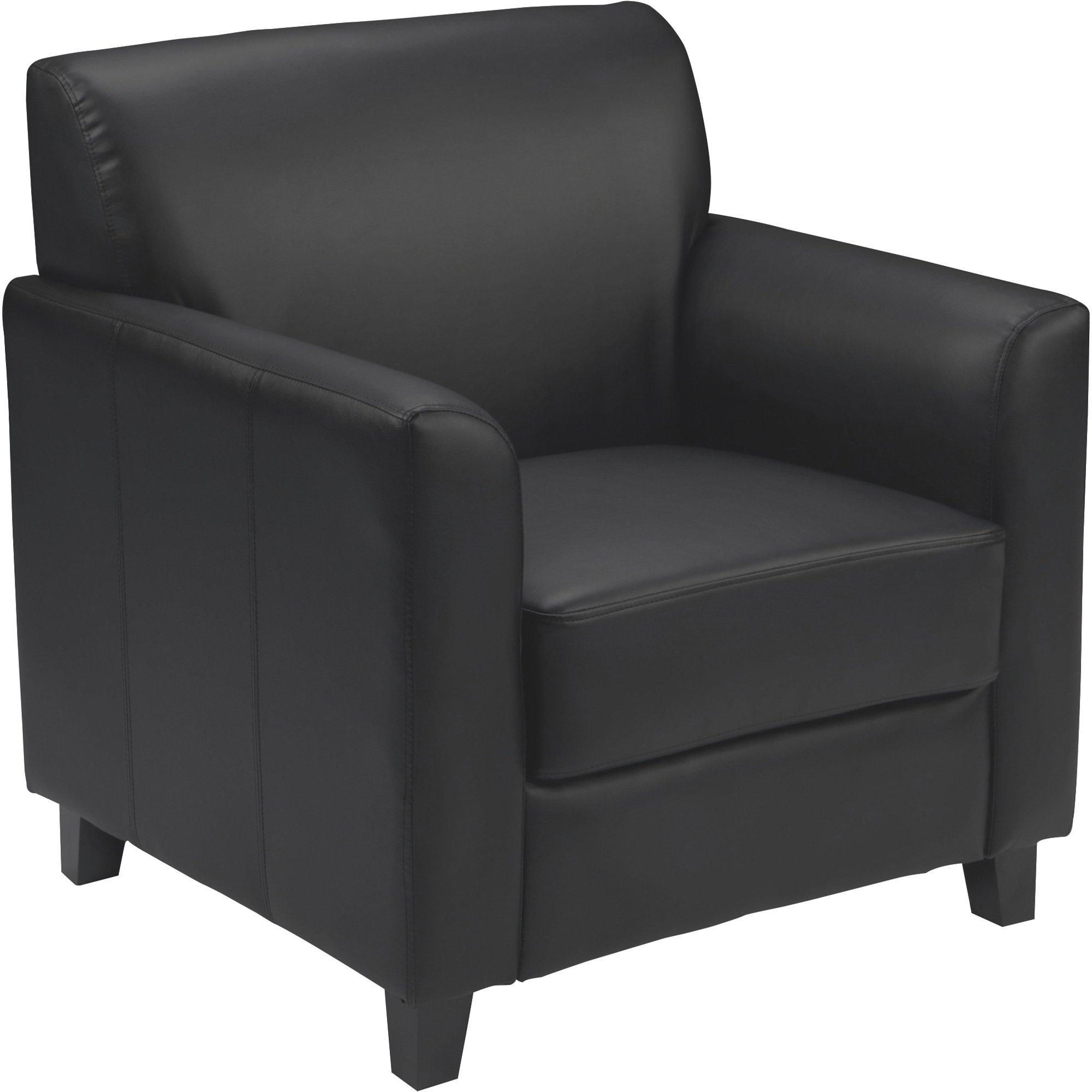Flash Furniture Leather Reception Chair, 30.5in.W x 29in.D x 32.5in.H